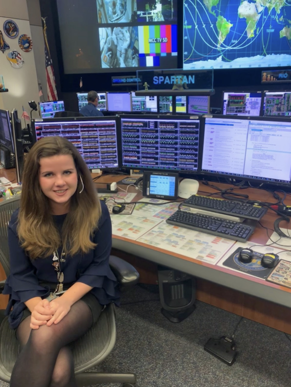 Flying high! For the past year, Alexis Vance has been interning as a Fight Control Trainee at the Johnson Space Center